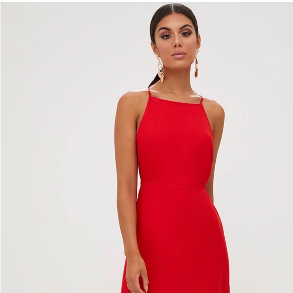 Red maxi dress